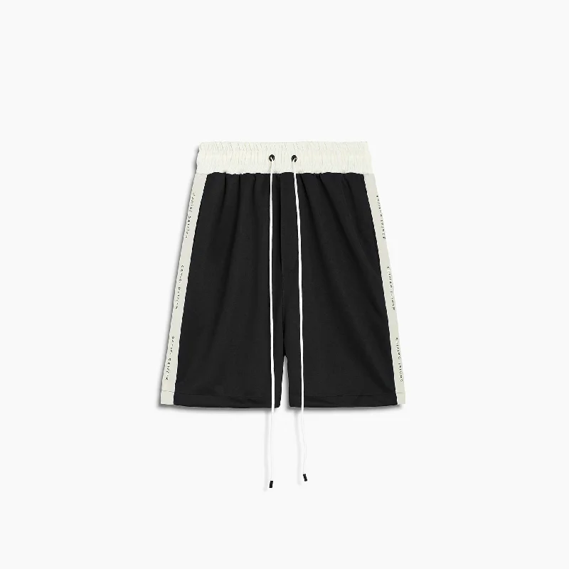 classic gym short / black + ivory