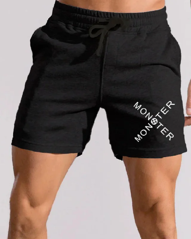 Men Drawstring Black Boxer Shorts