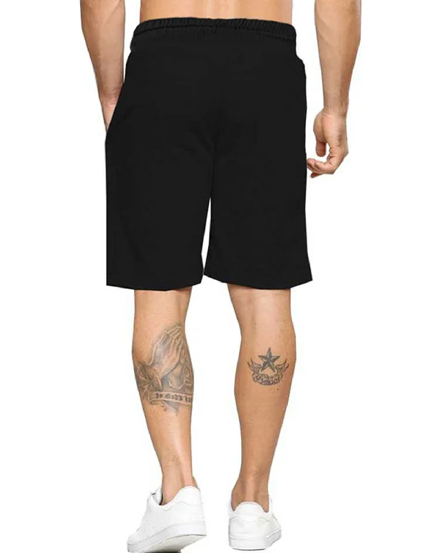 Solid Men Black Regular Shorts