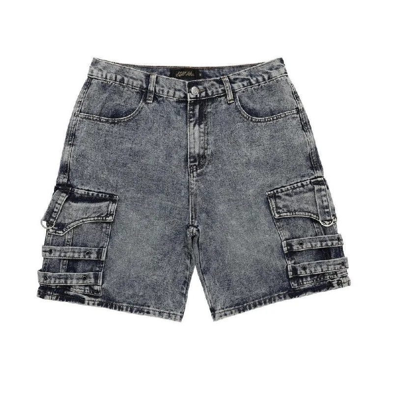 Heavy Duty Patchwork Denim Shorts For Men