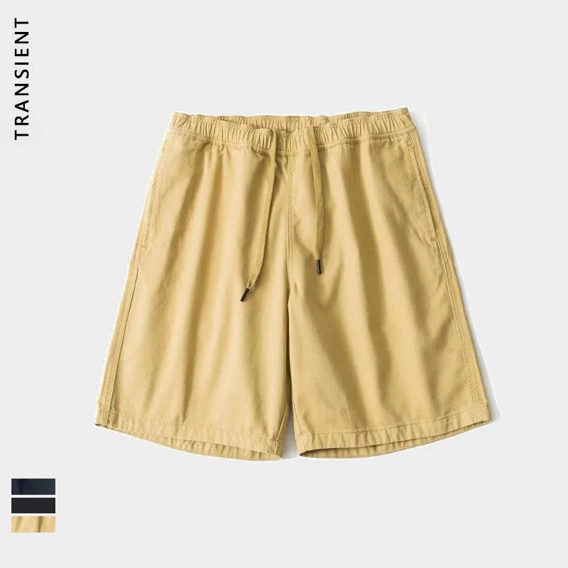 Japanese Tooling Brushed Yarn Card Solid Color Over The Knee Loose Skateboard Casual Beach Shorts Men