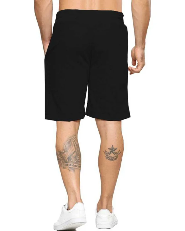 Color Block Men Black Red Regular Shorts