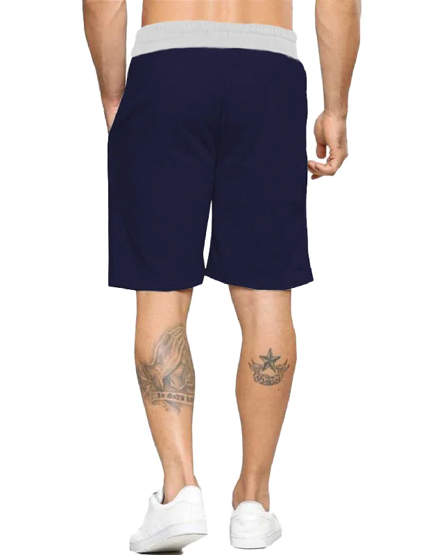 Color Block Men Dark Blue Regular Shorts