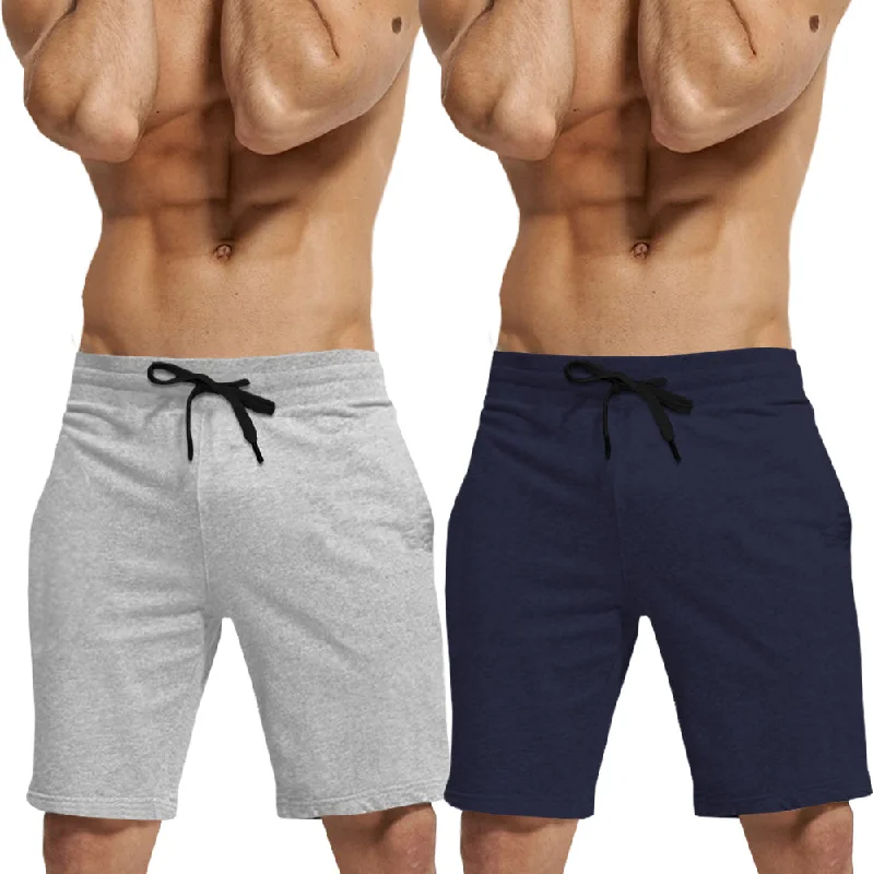 mens short-PACK OF 2-navyblue-grey