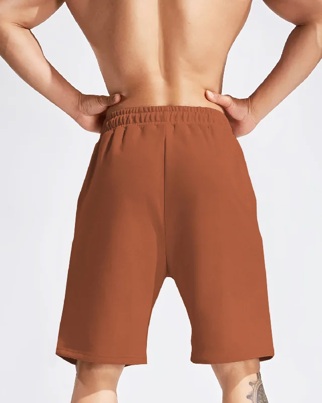 Men Flap-pocket Brown Shorts