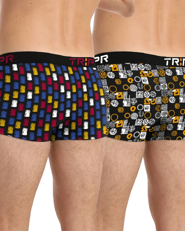 (PACK OF 2) Men Multicolor Printed Trunk