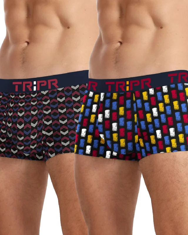 (Pack of 2) Men Printed Multicolor Trunk