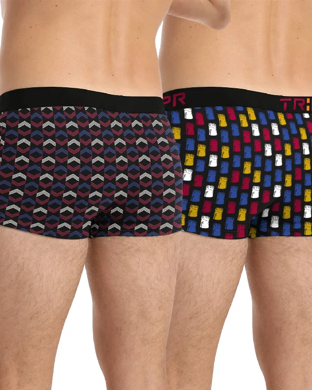 (Pack of 2) Men Printed Multicolor Trunk