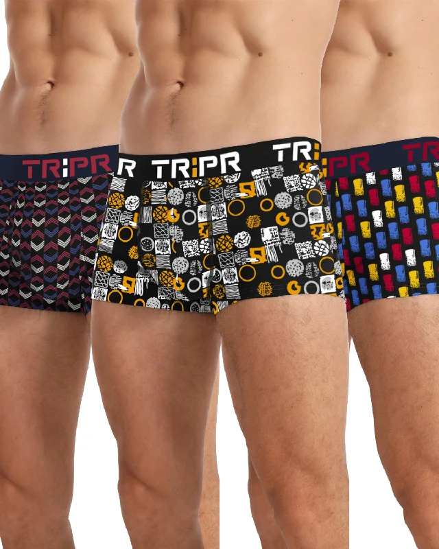 (PACK Of 3) Men Printed Multicolor Trunk