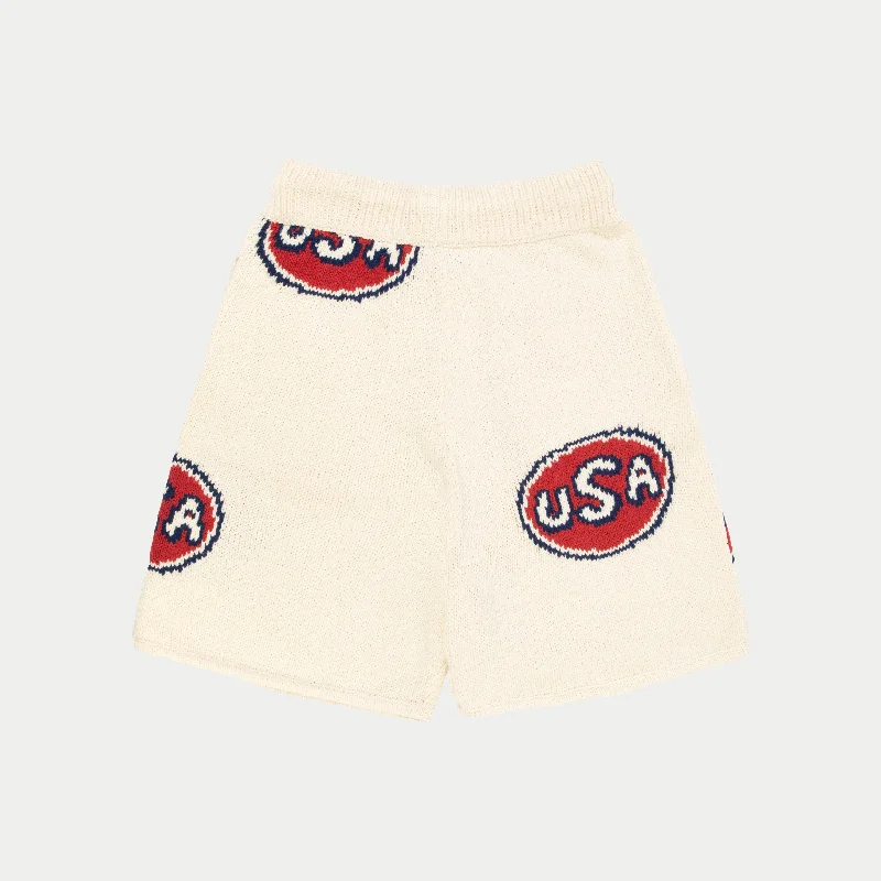 USA Knit Shorts (Cream)