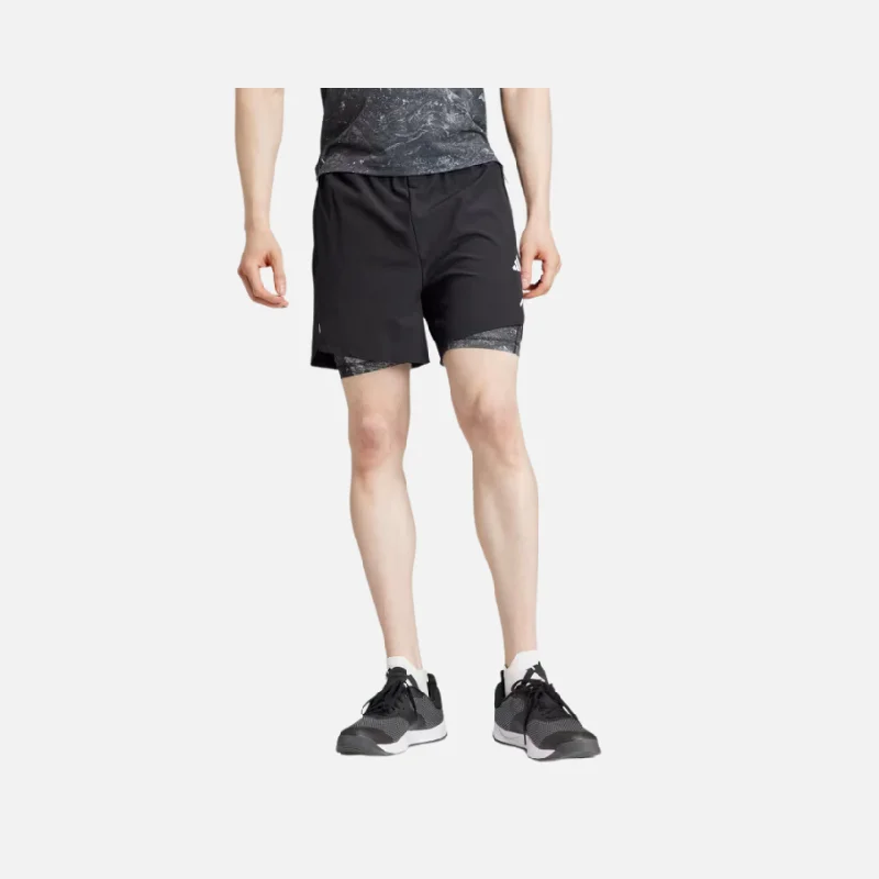 Adidas Power Workout 2 in 1 Men's Training Shorts -Black/Black