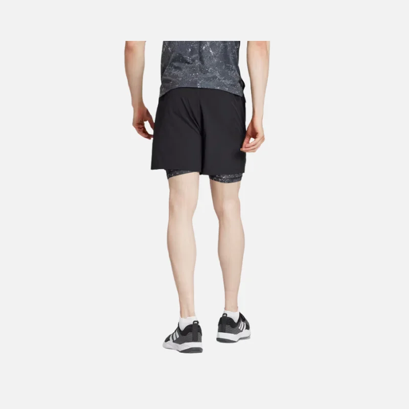 Adidas Power Workout 2 in 1 Men's Training Shorts -Black/Black