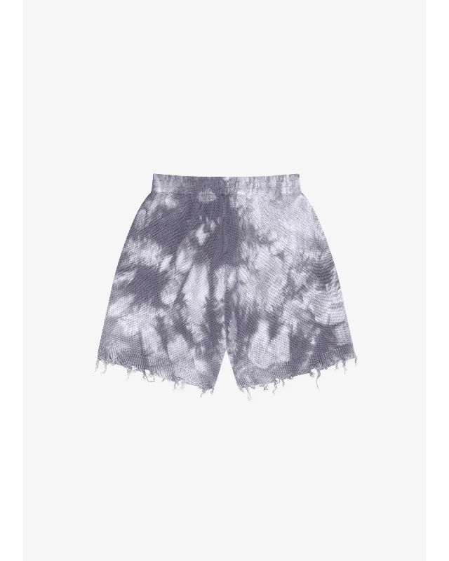 DISTRESSED COTTON KNIT SHORTS