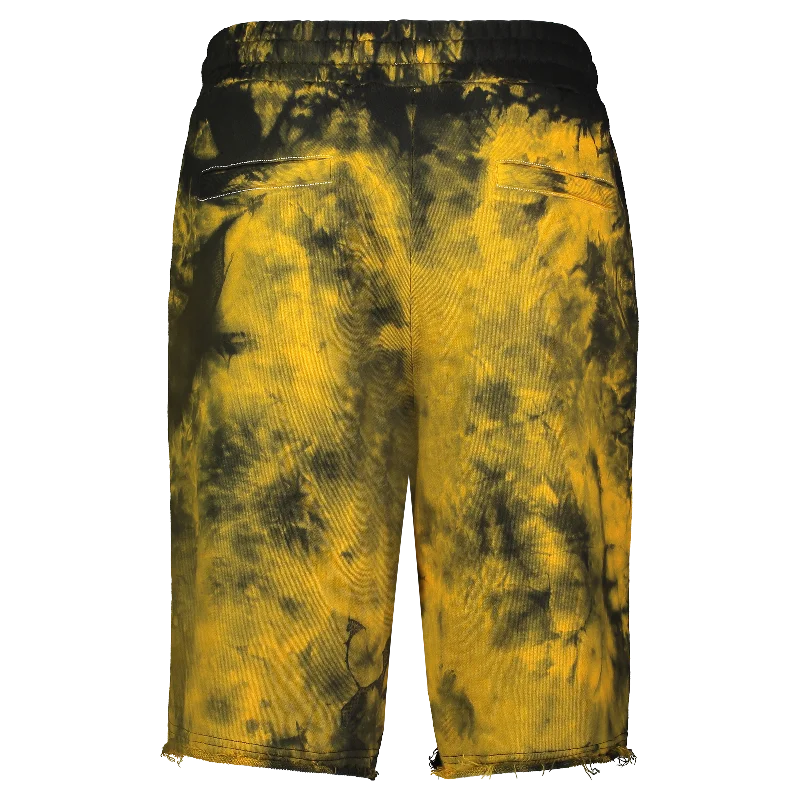 BURNING INSIDE KNIT SHORTS ORANGE/BLACK TIE DYE