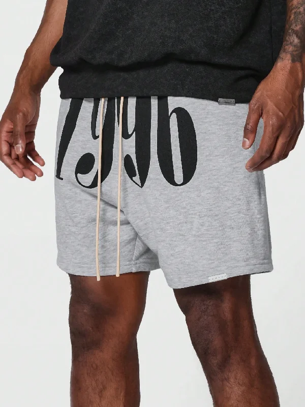 Drop Crotch Jogger Shorts With Front Graphic