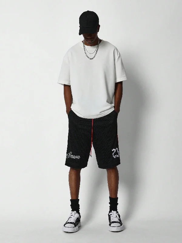 Mesh Knit Jorts With Contrast Side Panel