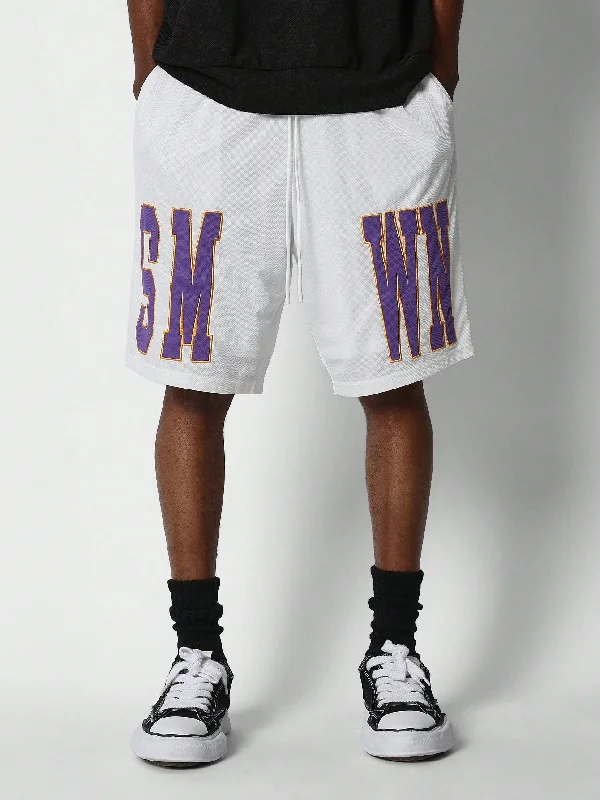 Mesh Knit Jorts Shorts With Front Graphic