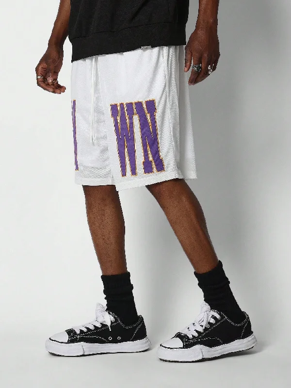 Mesh Knit Jorts Shorts With Front Graphic