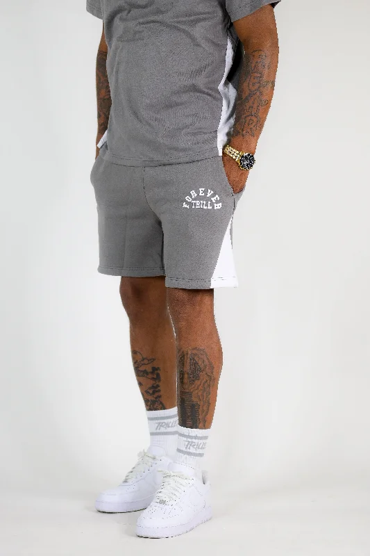 Forever Trill Cotton Shorts - Gray/White