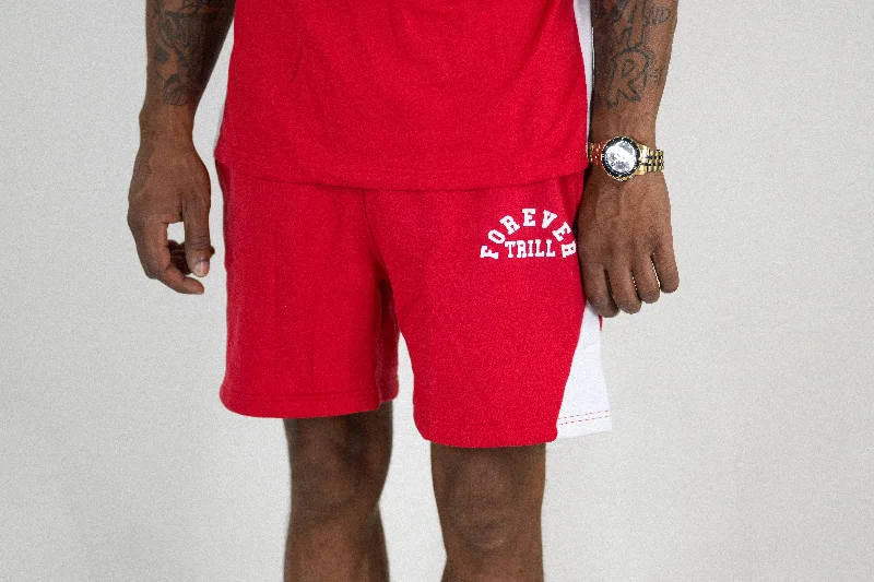 Forever Trill Cotton Shorts - Red/White