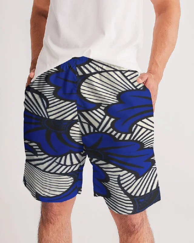 AKH African Fleurs Bleues Men's Jogger Shorts