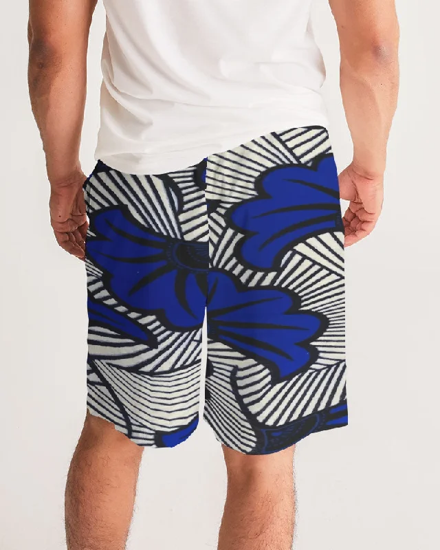 AKH African Fleurs Bleues Men's Jogger Shorts