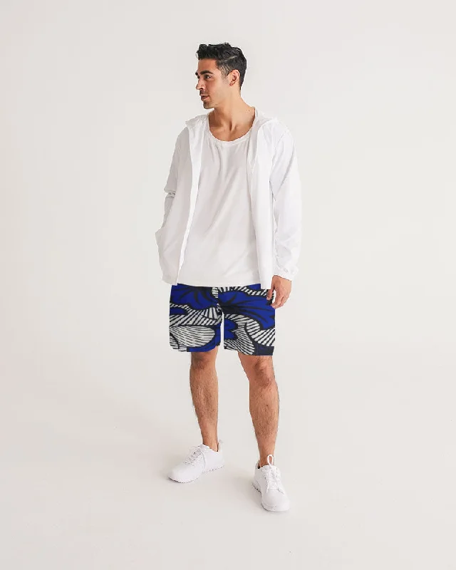 AKH African Fleurs Bleues Men's Jogger Shorts