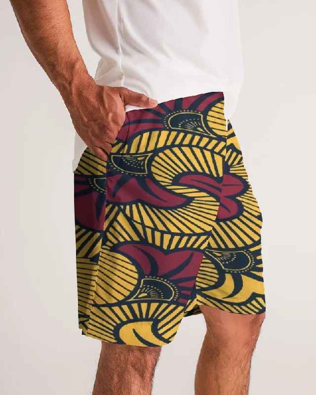 AKH African Fleurs Rouges Men's Jogger Shorts