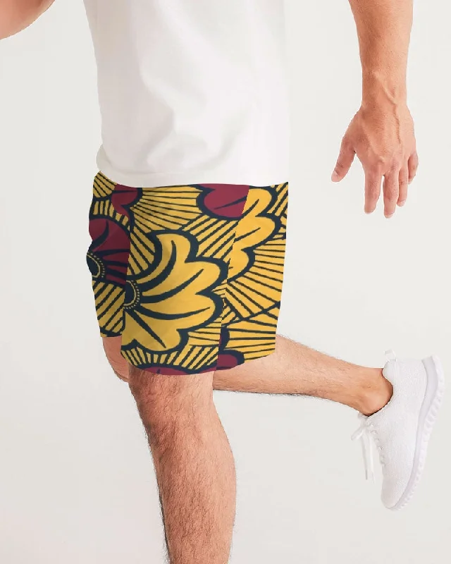 AKH African Fleurs Rouges Men's Jogger Shorts