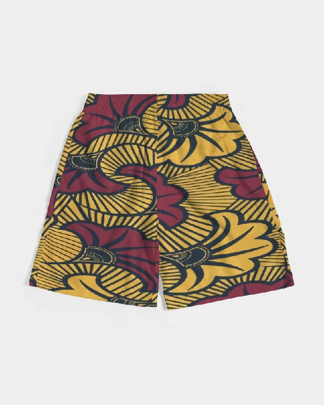 AKH African Fleurs Rouges Men's Jogger Shorts