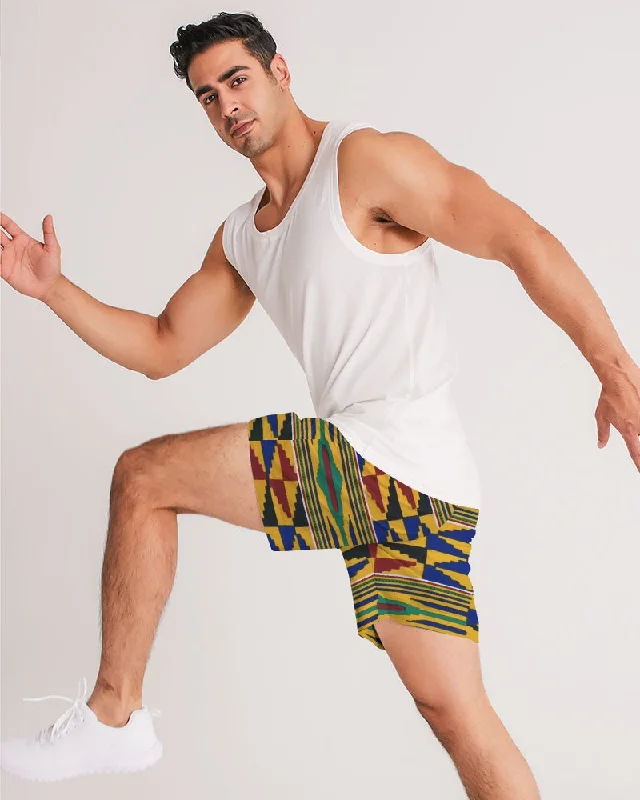 AKH African Kente Cloth Men's Jogger Shorts