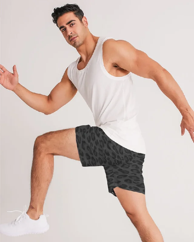 AKH Black Leopard Men's Jogger Shorts