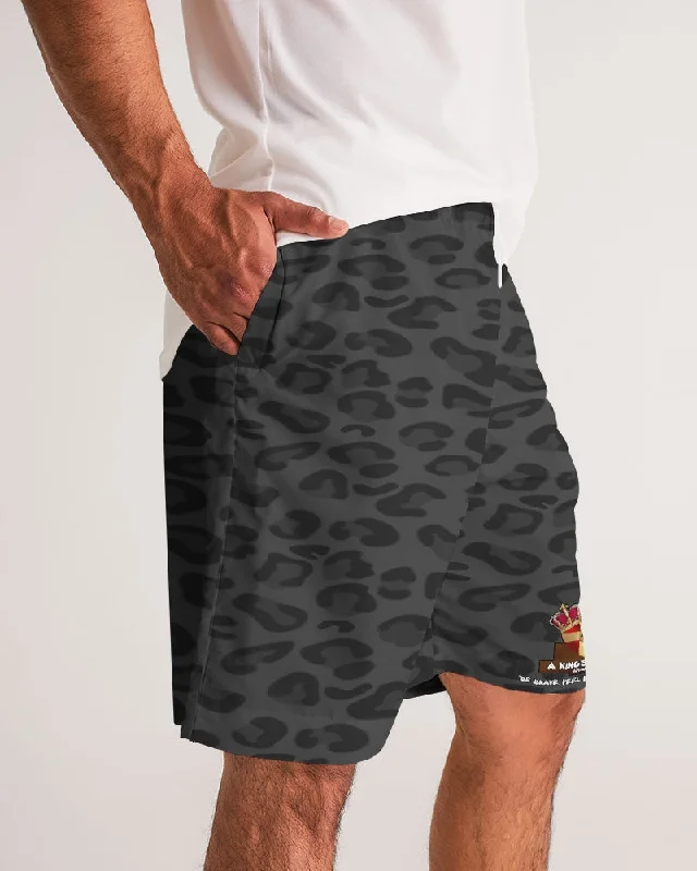 AKH Black Leopard Men's Jogger Shorts