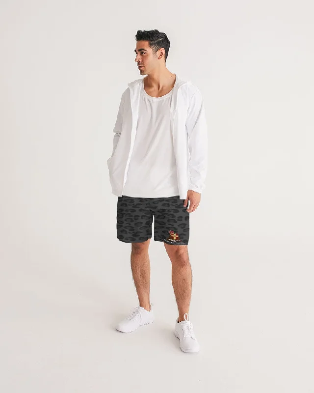 AKH Black Leopard Men's Jogger Shorts