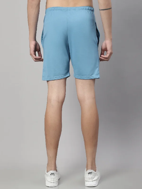 Vimal Jonney Blue Regular fit Cotton Shorts for Men