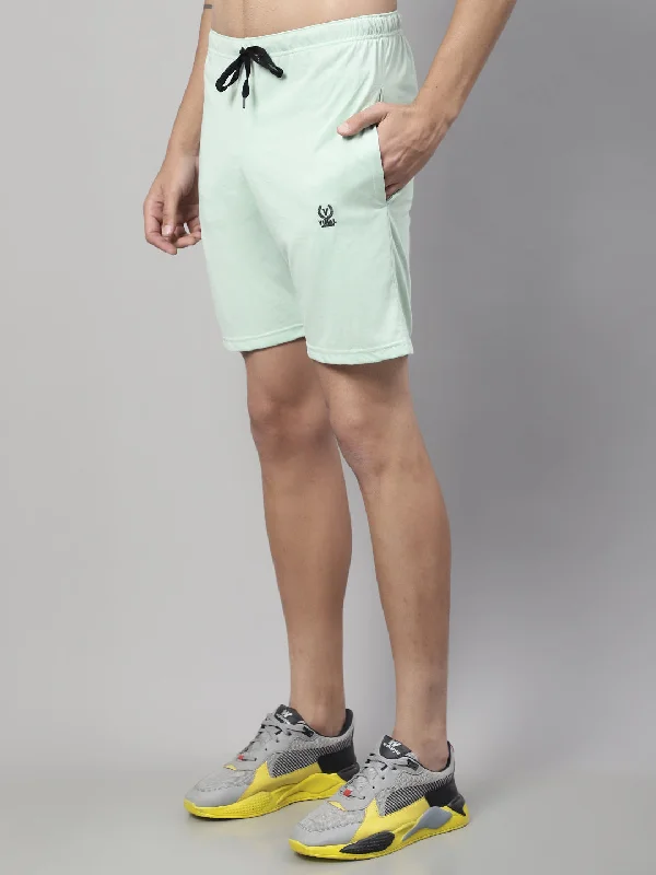 Vimal Jonney Light Green Regular fit Cotton Shorts for Men