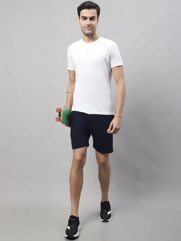 Vimal Jonney Navy Blue Regular fit Cotton Shorts for Men