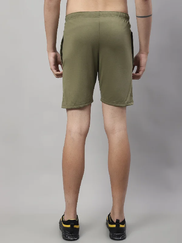 Vimal Jonney Olive Regular fit Cotton Shorts for Men