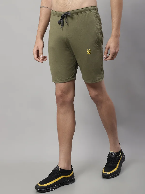 Vimal Jonney Olive Regular fit Cotton Shorts for Men