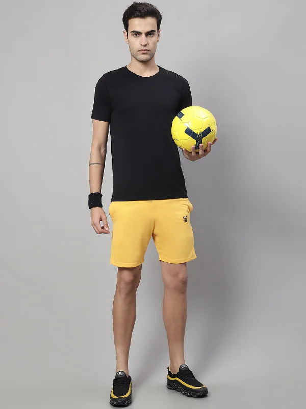 Vimal Jonney Yellow Regular fit Cotton Shorts for Men