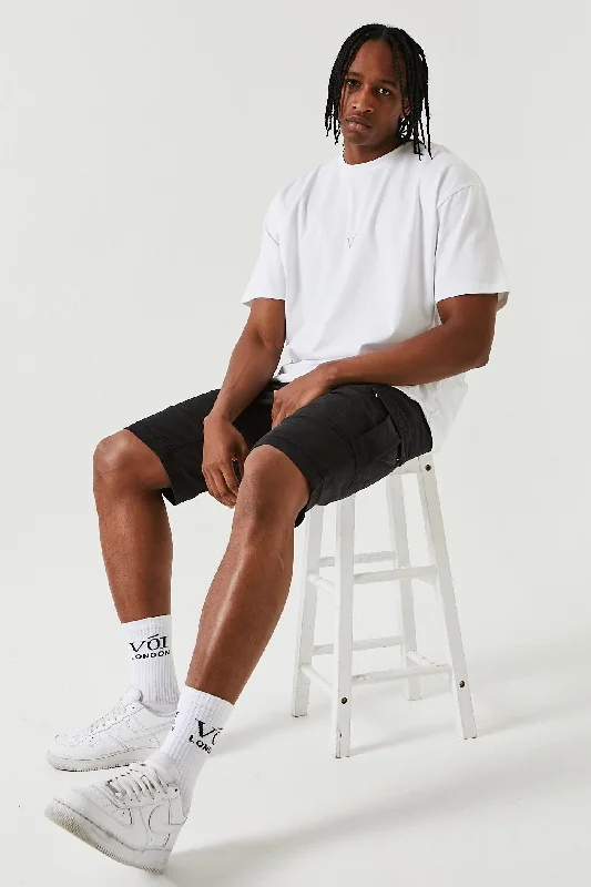 Langford Cargo Cotton Shorts - Black