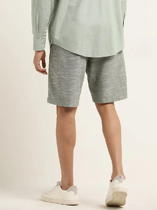 Ascot Sage Relaxed-Fit Mid-Rise Cotton Shorts