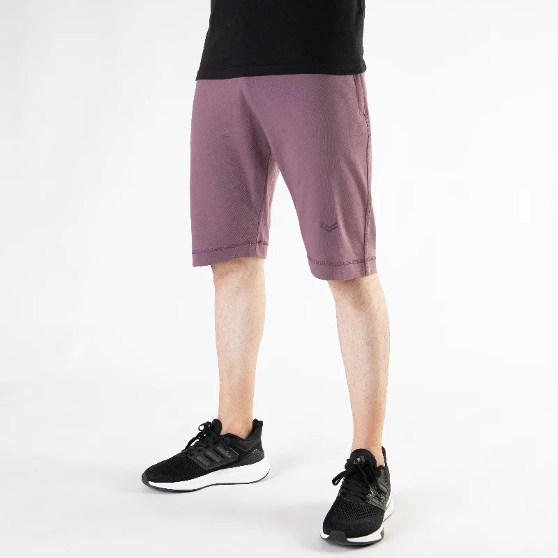 Light Purple Cotton Shorts with Contrast Detailing