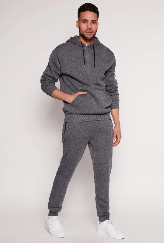 Mens Fleece Lined Zip Drawstring Joggers