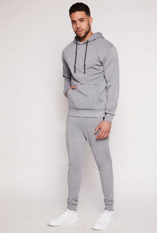 Mens Fleece Lined Zip Drawstring Joggers