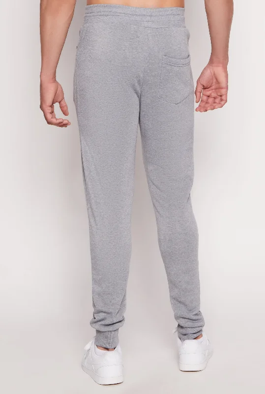 Mens Fleece Lined Zip Drawstring Joggers