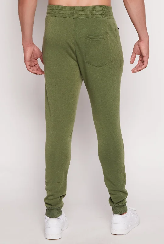 Mens Fleece Lined Zip Drawstring Joggers